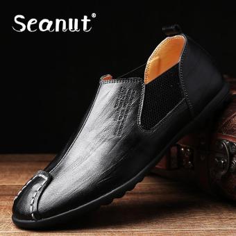 Seanut Genuine leather Slip-Ons&Loafers fashion casual shoes for men (Black) - intl  
