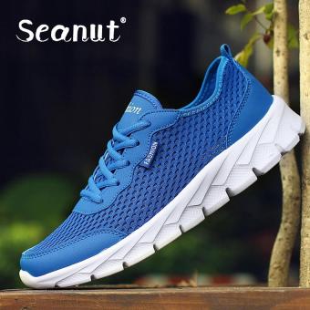 Seanut Men Couple Sports Casual Shoes Mesh Ventilation Comfort Shoes Large size Sneakers 35-47 (Blue) - intl  