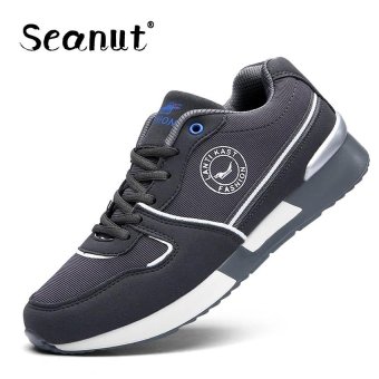 Seanut Men's Breathable Recreational Shoes Casual Lace up Sport shoes 39-47 (Grey) - intl  