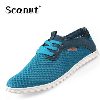 Seanut Men's Casual Sneakers Breathable Mesh Shoes (Blue) - intl  