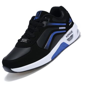 Seanut Men's Fashion Breathable Casual Shoes Sports Shoes (Black/Blue)  