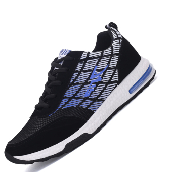 Seanut Men's Fashion Breathable Casual Sports Shoes (Black/Blue)  
