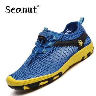 Seanut Men's Sports Breathable Casual Shoes mesh low help shoes Mesh Low Help Shoes (Blue) - intl  
