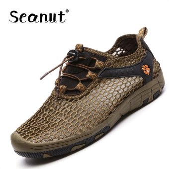 Seanut Men's Sports Breathable Casual Shoes mesh low help shoes Mesh Low Help Shoes (Brown) - intl  