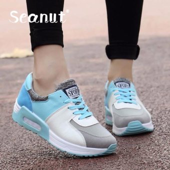 Seanut Woman Fashion Casual Shoes Breathable Mesh Sports Shoes 35-40(BLUE) - intl  