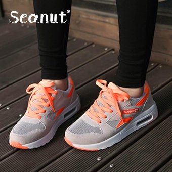 Seanut Woman Fashion Mesh Casual Shoes Sneakers (Grey,Orange) - intl  