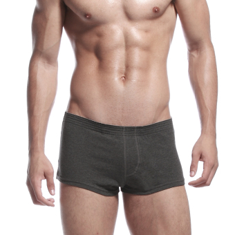 SEOBEAN Men's Summer Low-waist Shorts Home Casual Pants-thirds Comfortable Breathable Cotton Pajama Pants (Dark grey.Size:S-XL) - Intl  