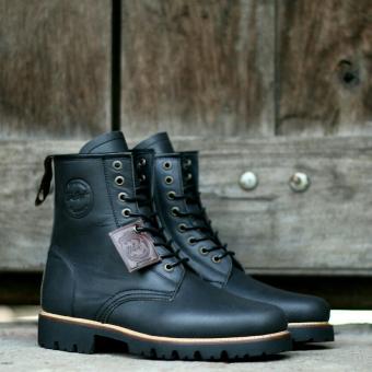 sepatu boots pria - kulit asli - Bradleys erol black  