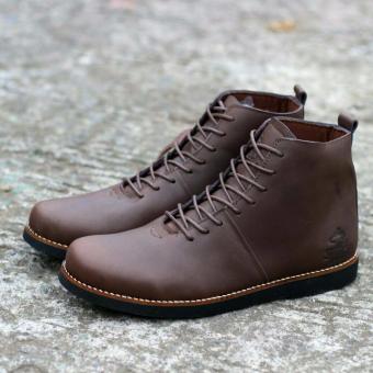 Sepatu Boots Pria Leather WOLF BRODO - Brown  
