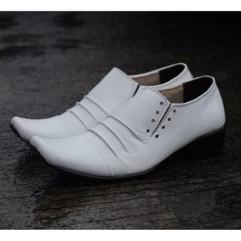 Sepatu Cevany Pantofel Kulit Asli Remple Putih  