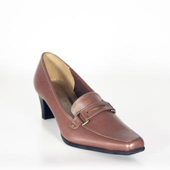 Sepatu kerja wanita formal - pantofel kulit - brown  