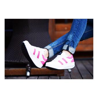 Sepatu Kets Wanita Putih Pink - Sepatu Cantik  