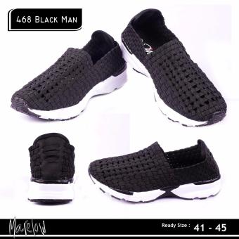 Sepatu Korea Casual Slip On Import Pria 468 Black Man  