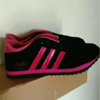 SEPATU OLAHRAGA ADIDAS WARNA HITAM PINK WANITA KETS SEKOLAH BOOTS BOOT  