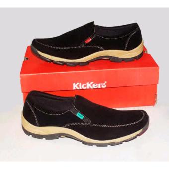 Sepatu Pria Santai Kickers Slop Casual Formal (Hitam Sued)  