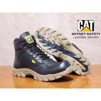 Sepatu Safety Boots Pria & Wanita Tracking Elda Cat Ujung Besi - Brown  