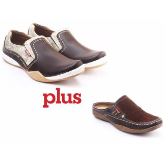 Sepatu Slip On Pria (PA01) PLUS Sepatu Sandal Pria (SL02) | Ukuran 39-43  