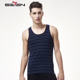 Seven brand men stripe elastic vest sport basic muscle tank top sleeveless tee shirt  