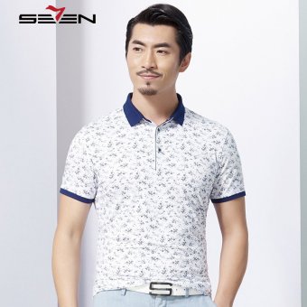 Seven brand stretch men polo shirt China floral patterns fitness sportswear  