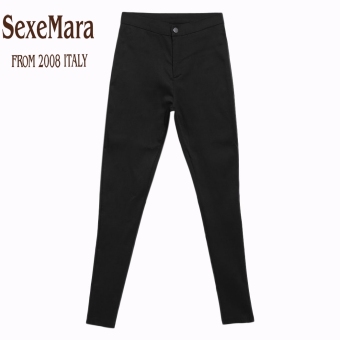 SexeMara New Women Fashion Casual High Waist Stretch Skinny Slim Pencil Pants Trousers (Black) - intl  
