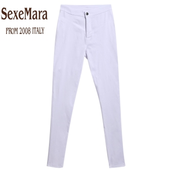SexeMara New Women Fashion Casual High Waist Stretch Skinny Slim Pencil Pants Trousers (White) - intl  