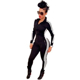 Sexy Women Running Fitness Tracksuit Sportwear Suit Athletic One-Piece Jumpsuits - intl  