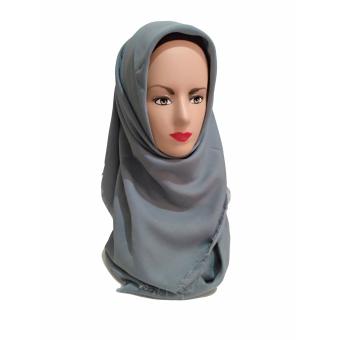 Shae Hijab Segiempat Rawis Katun - Abu-Abu  