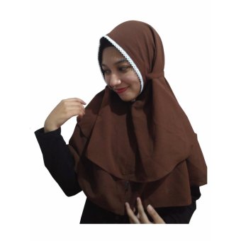 Shae Hijab Seruty Diamond 2 Layar - Coklat  