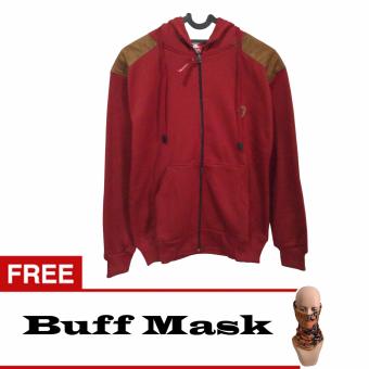 Shae Jacket Fashion, Fleece, Carlic, Penutup Kepala - Merah + Free Buff Mask  
