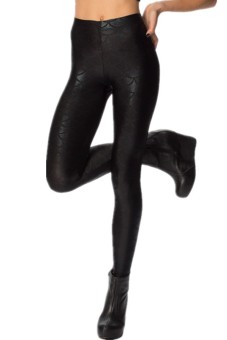 Shinning Metallic Mermaid Scales Pattern Legging (Black)  