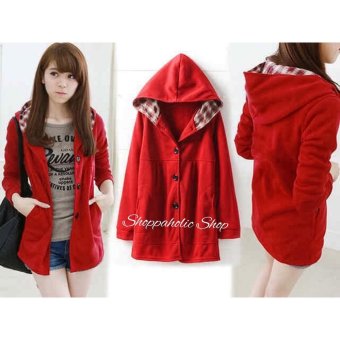 Shoppaholic Shop Outer Jaket Hoodie - Red  