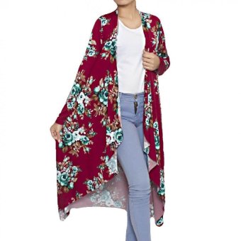 Simply The Label Marbella Flower Cardy - Maroon  
