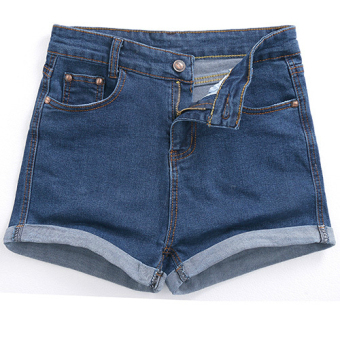 Slim Korean Casual Women's Jeans Summer High Waist Stretch Denim Shorts (Navy Blue) - Intl  