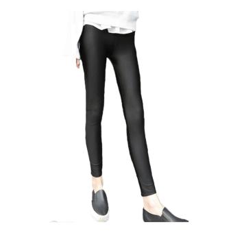 Slim Stretch shiny Pencil Pants Korean style Trousers Leggings for women plus size 3XL Black - intl  