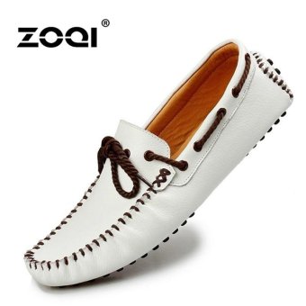 Slip-Ons & Loafers ZOQI Fashion Men Shoes Low Cut Flat Shoes (white) - intl  