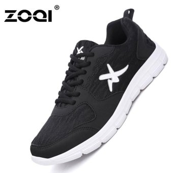 Sneaker Breathable Sports Shoes ZOQI Men's Mesh Sports Shoes Fashion Running Shoes (Black) - intl  