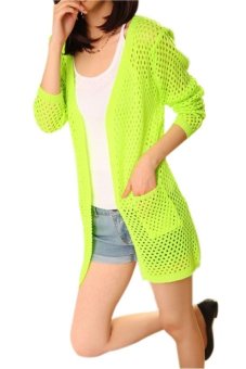 SoKaNo Trendz Summer Neon Knitted Cardigan- Neon Green - intl  