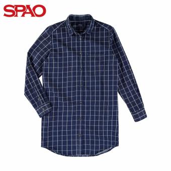 SPAO Denim Long Shirts With Checked Pattern SPYC612G23-57 (D/Indigo)  
