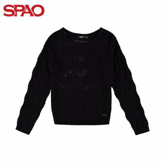 SPAO Light See-Through Pattern Sweater SAKW539H81-19 (Black)  