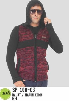 Spiccato SP 108.03 Sweater Rajut Kasual Bahan Rajut (Marun Kombinasi)  