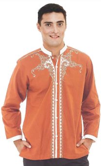 Spiccato SP 111.04 Baju Koko Moeslim Wear Bahan Cotton Paris (Orange)  