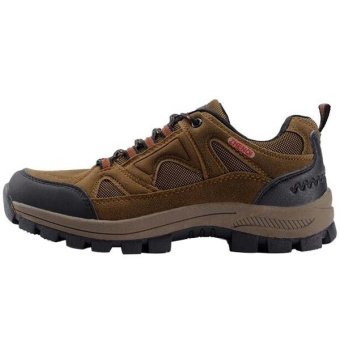 Sport Shoes Men Waterproof Nubuck Leather Hiking Shoes Climbing Outdoor Shoes(brown)   