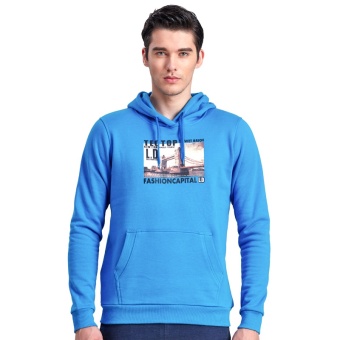 Spring Autumn Men's Outdoor Hiking Mountain Pullover Hooded Sweatshirt Coat Long Sleeve – color blue - intl  