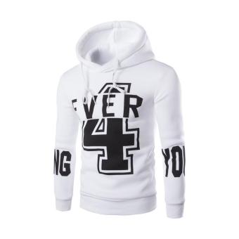 Spring male fashion casual Numbers and letters Printed hoodies coat-intl - intl  