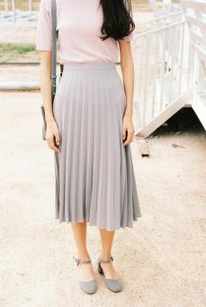 Spring Summer all-match chiffon skirt waist fold slim skirt pleated skirt Department summer slim skirt (Grey) - intl  