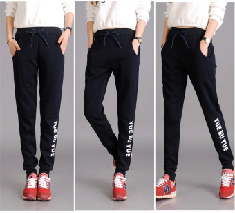 Spring Summer Women's Loose Letters Feet Harlan Leisure Ladies Girls Sports Casual Long Pants Trousers  