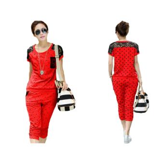SR Collection Women's Set Spandek Chichay Wear - Merah  