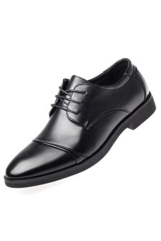 SRZ New Style Men's Fashion Leather Formal Business Shoes(Black)   