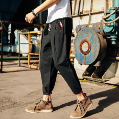 Stylish guy's Japanese-style HarLan autumn Teenager ankle-length pants casual pants (Hitam