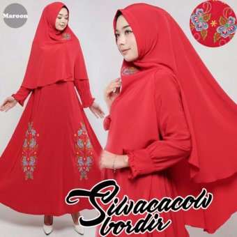 Suki Dress Syari'I Siwacacow Bordir - Maroon  